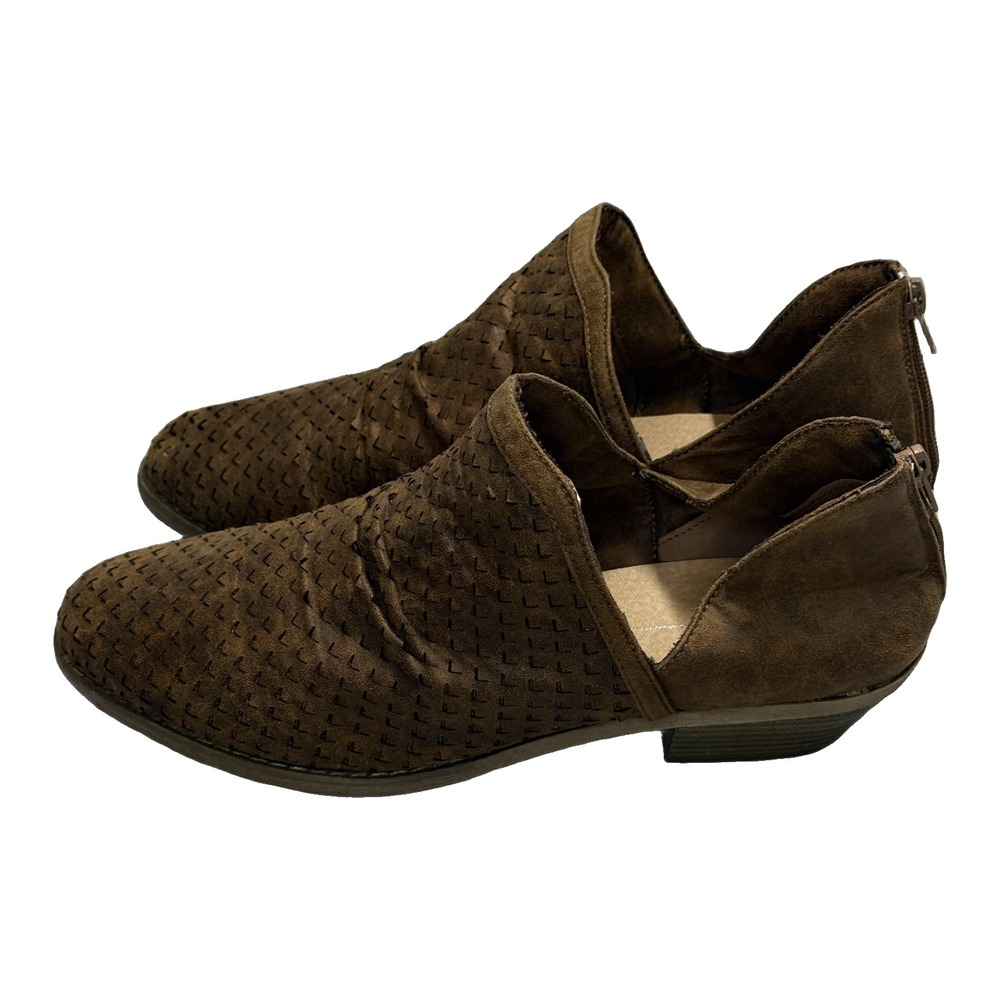 Report Suede Perforated Ankle Booties Womens 11 Brown - Picture 3 of 9
